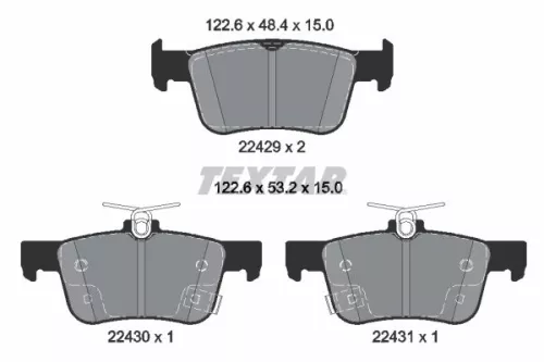 TEXTAR Brake Pad Set, disc brake (2242901)
