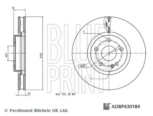 BLUE PRINT Brake Disc (ADBP430184)