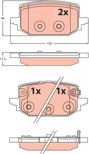 TRW Brake Pad Set, disc brake (GDB2546)