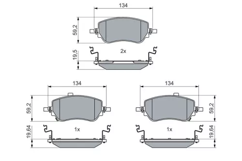 BOSCH Brake Pad Set, disc brake (0986460015)