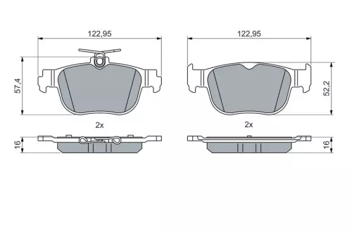 BOSCH Brake Pad Set, disc brake (0986460083)