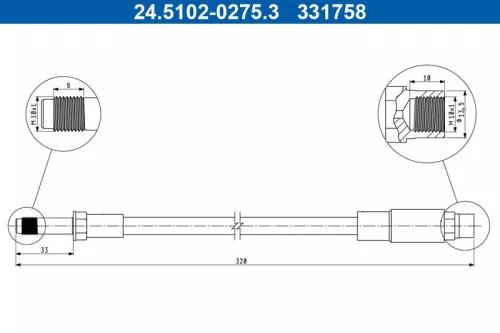 ATE Brake Hose (24.5102-0275.3)
