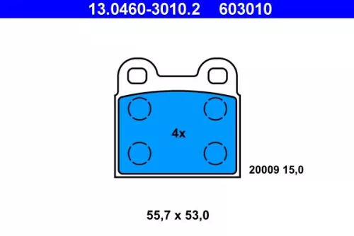ATE Brake Pad Set, disc brake (13.0460-3010.2)