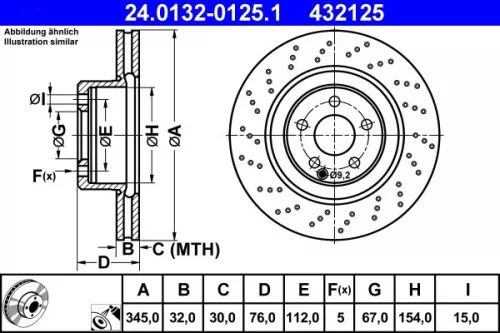 ATE Brake Disc (24.0132-0125.1)