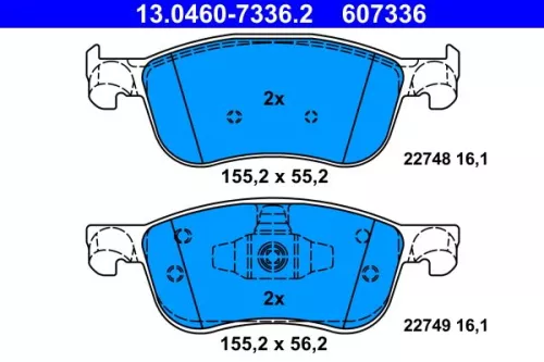 ATE Brake Pad Set, disc brake (13.0460-7336.2)