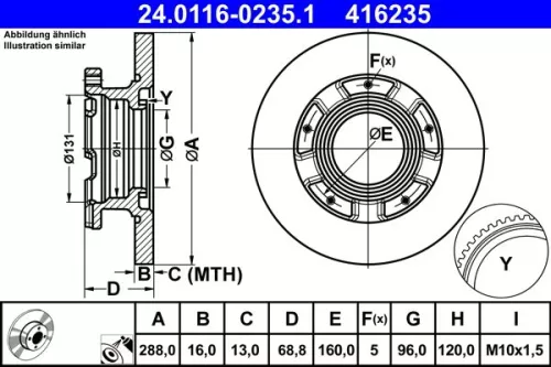 ATE Brake Disc (24.0116-0235.1)