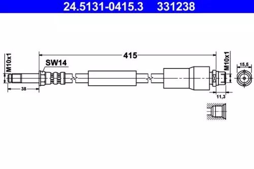 ATE Brake Hose (24.5131-0415.3)
