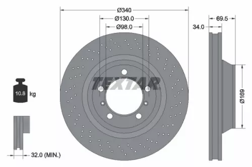 TEXTAR Brake Disc (92287905)