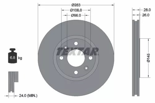 TEXTAR Brake Disc (92078703)