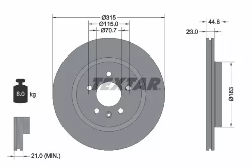 TEXTAR Brake Disc (92305603)