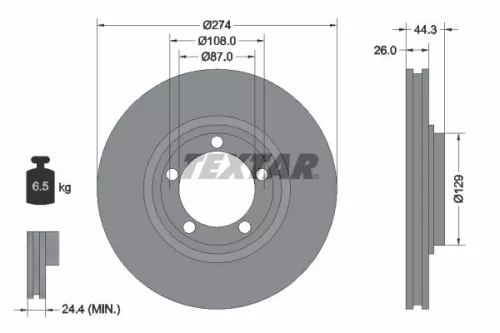 TEXTAR Brake Disc (92221800)