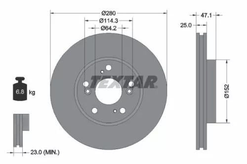 TEXTAR Brake Disc (92146603)