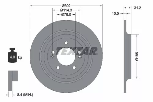 TEXTAR Brake Disc (92293403)