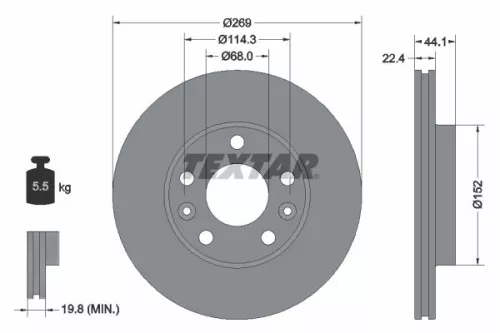 TEXTAR Brake Disc (92272603)