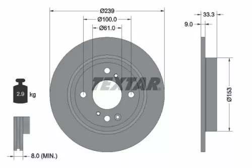 TEXTAR Brake Disc (92333903)