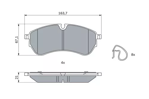BOSCH Brake Pad Set, disc brake (0986424929)
