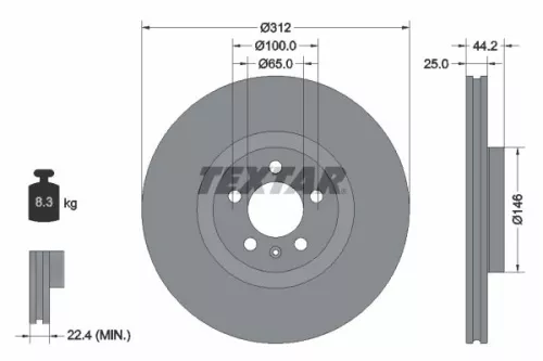 TEXTAR Brake Disc (92306405)