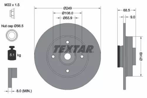 TEXTAR Brake Disc (92133303)