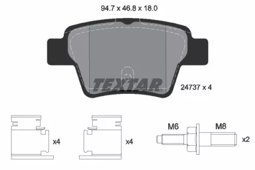 TEXTAR Brake Pad Set, disc brake (2473701)