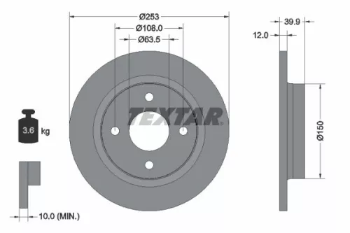 TEXTAR Brake Disc (92292803)
