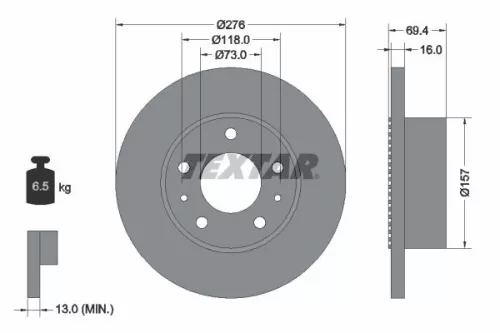TEXTAR Brake Disc (93104800)