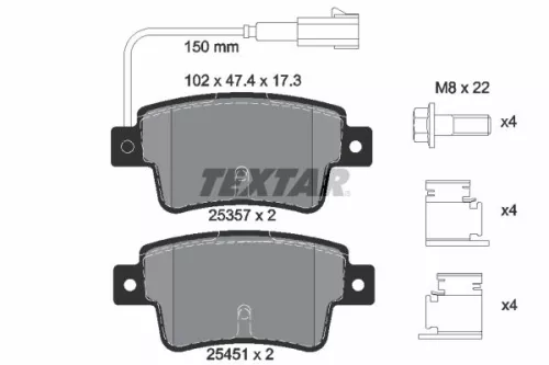 TEXTAR Brake Pad Set, disc brake (2535701)