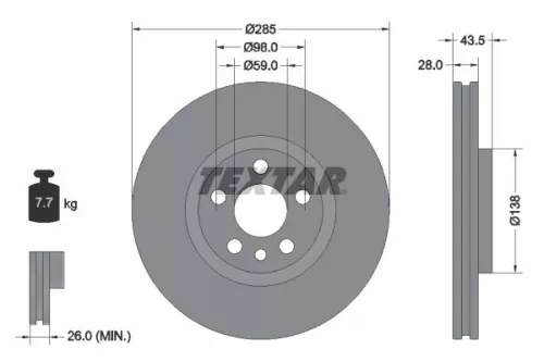 TEXTAR Brake Disc (92115003)