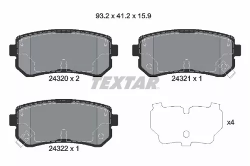 TEXTAR Brake Pad Set, disc brake (2432001)
