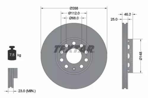 TEXTAR Brake Disc (92057605)