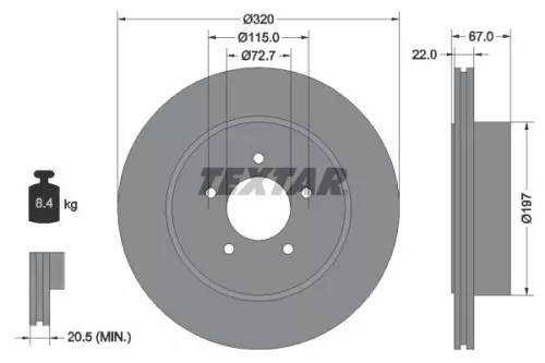 TEXTAR Brake Disc (92177205)