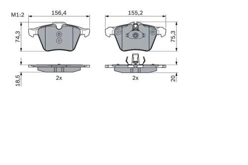 BOSCH Brake Pad Set, disc brake (0986424125)