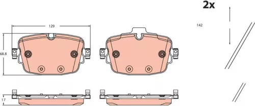 TRW Brake Pad Set, disc brake (GDB2506)