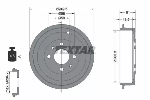TEXTAR Brake Drum (94019900)