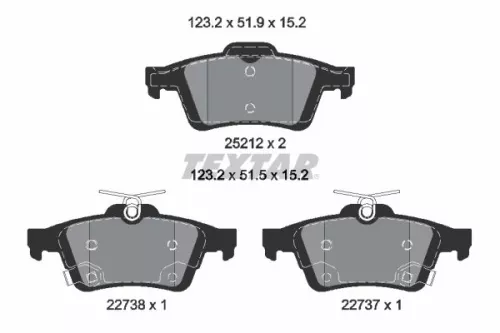 TEXTAR Brake Pad Set, disc brake (2521204)