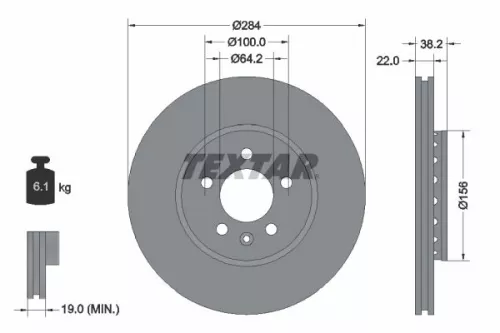 TEXTAR Brake Disc (92103400)
