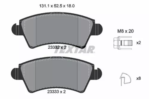 TEXTAR Brake Pad Set, disc brake (2333201)