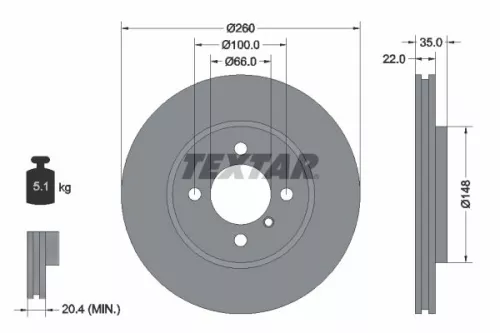 TEXTAR Brake Disc (92026503)
