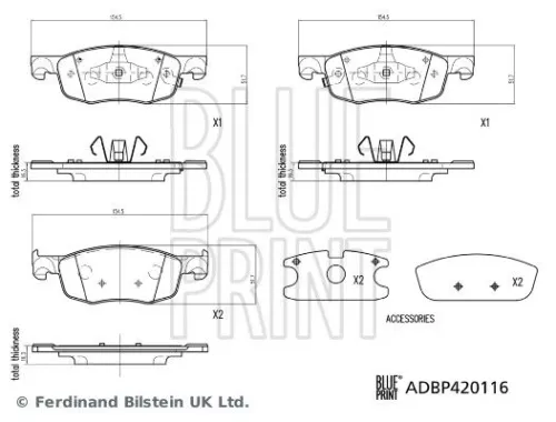 BLUE PRINT Brake Pad Set, disc brake (ADBP420116)