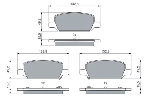 BOSCH Brake Pad Set, disc brake (0986460086)