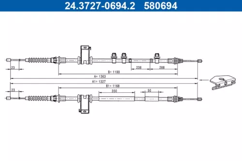 ATE Cable Pull, parking brake (24.3727-0694.2)