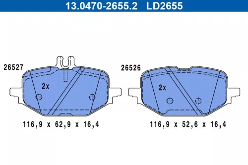 ATE Brake Pad Set, disc brake (13.0470-2655.2)