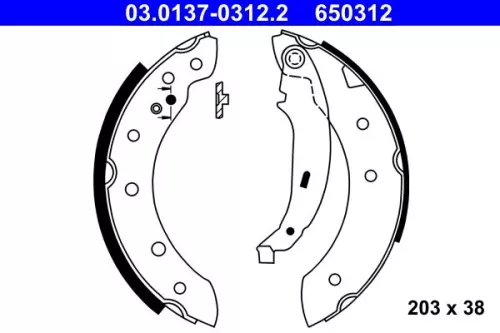 ATE Brake Shoe Set (03.0137-0312.2)