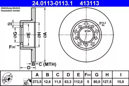 ATE Brake Disc (24.0113-0113.1)
