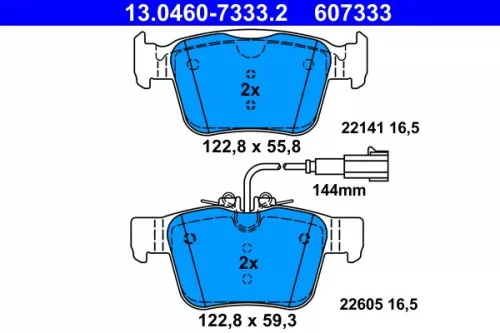 ATE Brake Pad Set, disc brake (13.0460-7333.2)