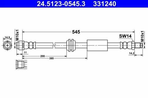 ATE Brake Hose (24.5123-0545.3)
