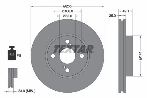 TEXTAR Brake Disc (92125903)