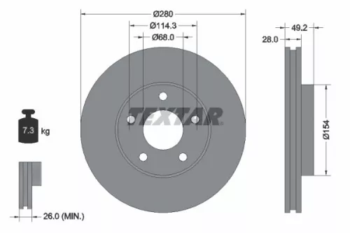 TEXTAR Brake Disc (92109403)