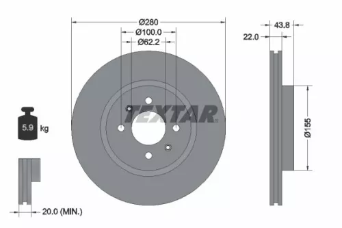TEXTAR Brake Disc (92288303)
