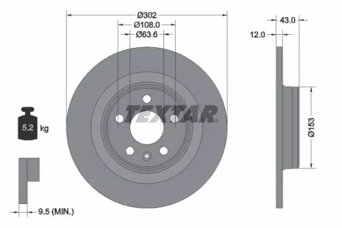 TEXTAR Brake Disc (92295105)