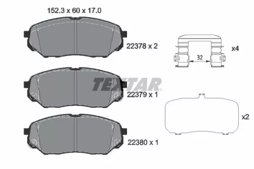 TEXTAR Brake Pad Set, disc brake (2237801)